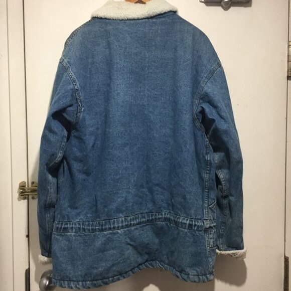 VINTAGE GREENWICH VILLAGE WEAR DENIM SHERPA JACKETS SIZE L - Picture 3 of 6